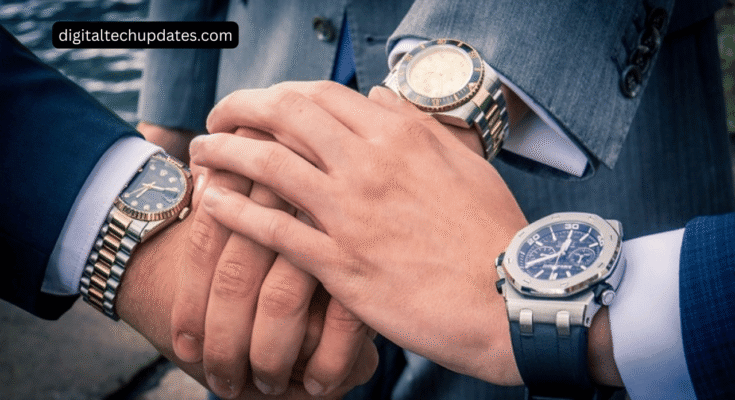 Close-up of a luxurious Rolex watch showcasing its iconic design