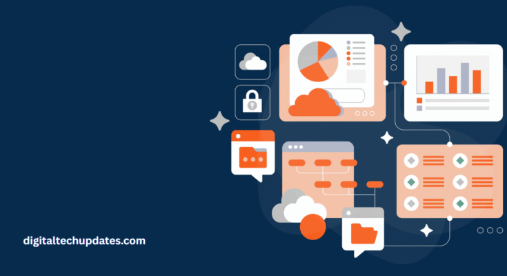 Illustration showing a structured master data system for business management