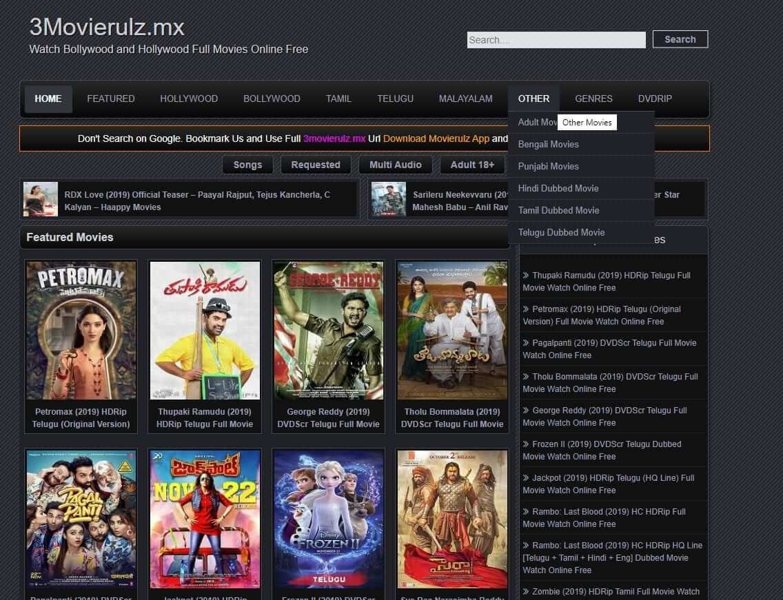 Movierulz Movie 2020 Download Free Online Latest Tamil Telugu