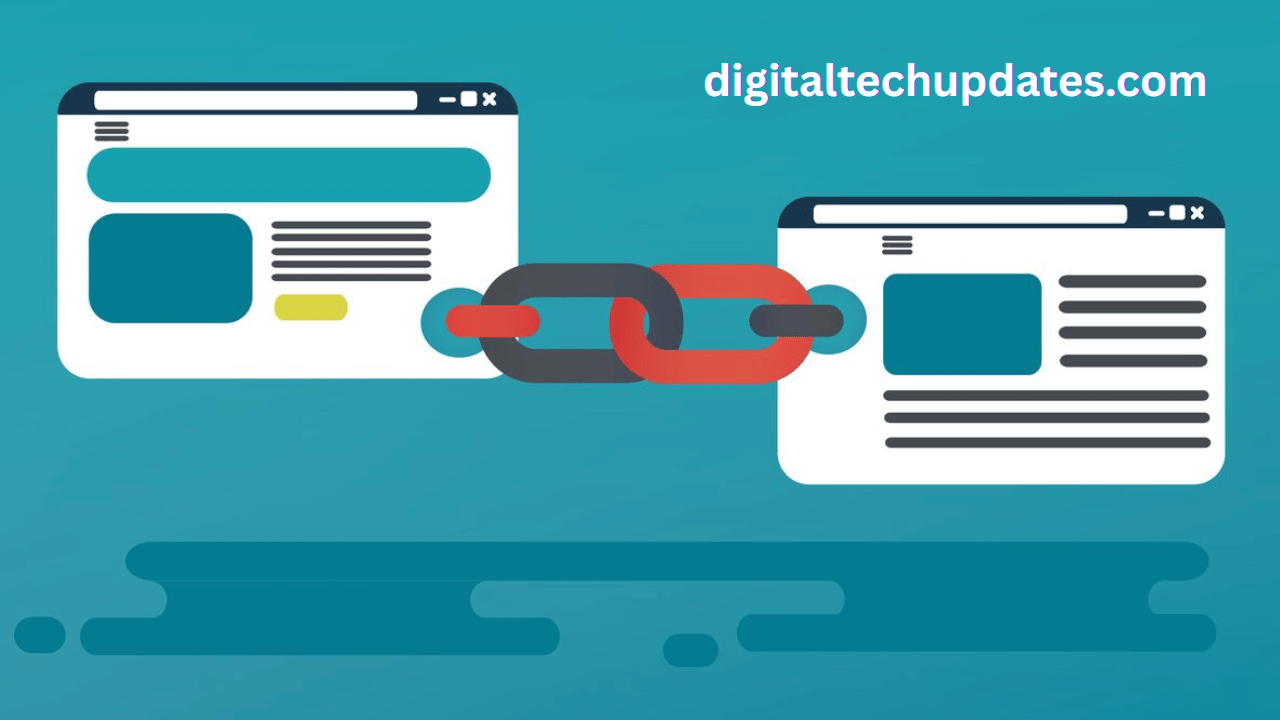 Illustration of SEO link exchange process showing websites connecting through backlinks to boost rankings and domain authority.