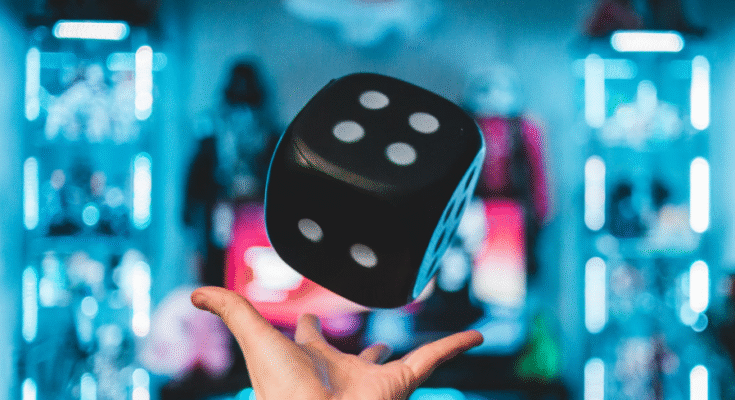 Illustration showing responsible gaming in sports betting with mobile and warning signs.