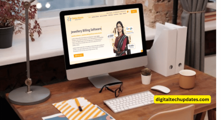 Jewellery Software Dashboard Interface on Laptop – India 2025