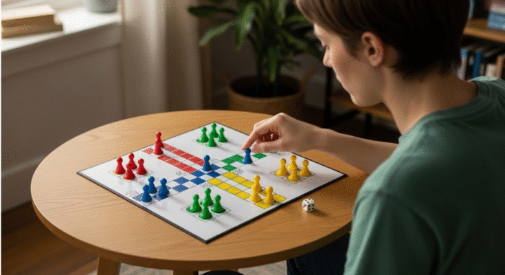 Person enjoying solo games on a laptop and phone during me-time