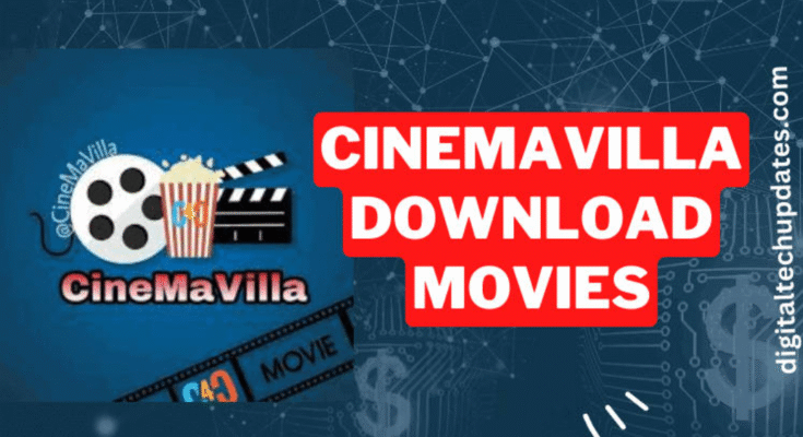 Cinemavilla‑DVD movie download site interface with latest Malayalam and Tamil films