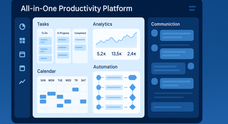 Digital dashboard interface of Fidzholikohixy all-in-one productivity platform
