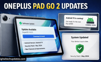 OnePlus Pad Go 2 updates showing Android version, OxygenOS features and latest security patches
