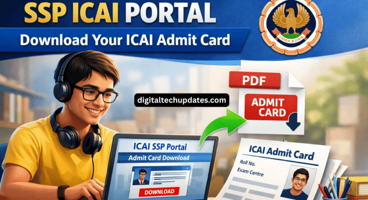 SSP ICAI portal admit card download for CA students