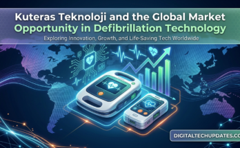 Kuteras Teknoloji and Global Defibrillator Market Opportunity Featured Image with World Map and AED Devices