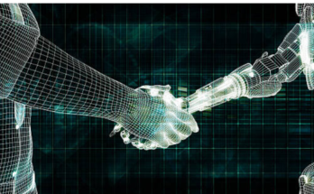 Humanizing AI concept showing the connection between automation technology and human trust