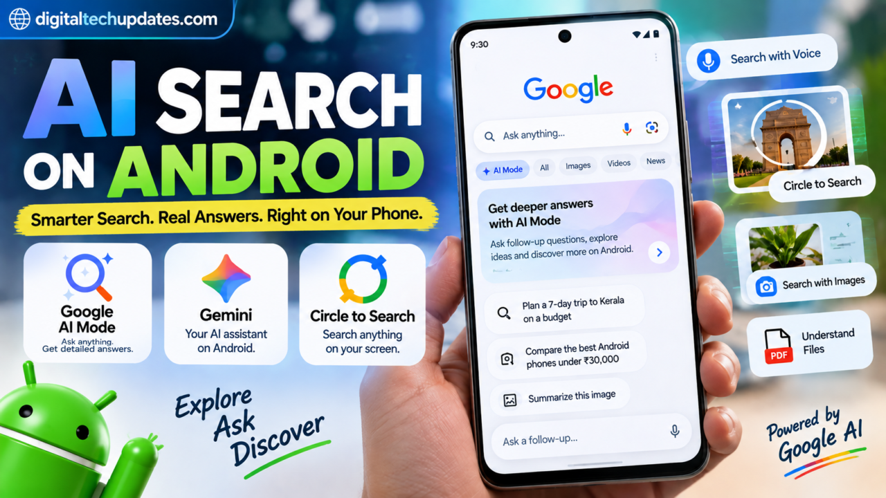 AI Search on Android phones with Google AI Mode, Gemini and Circle to Search