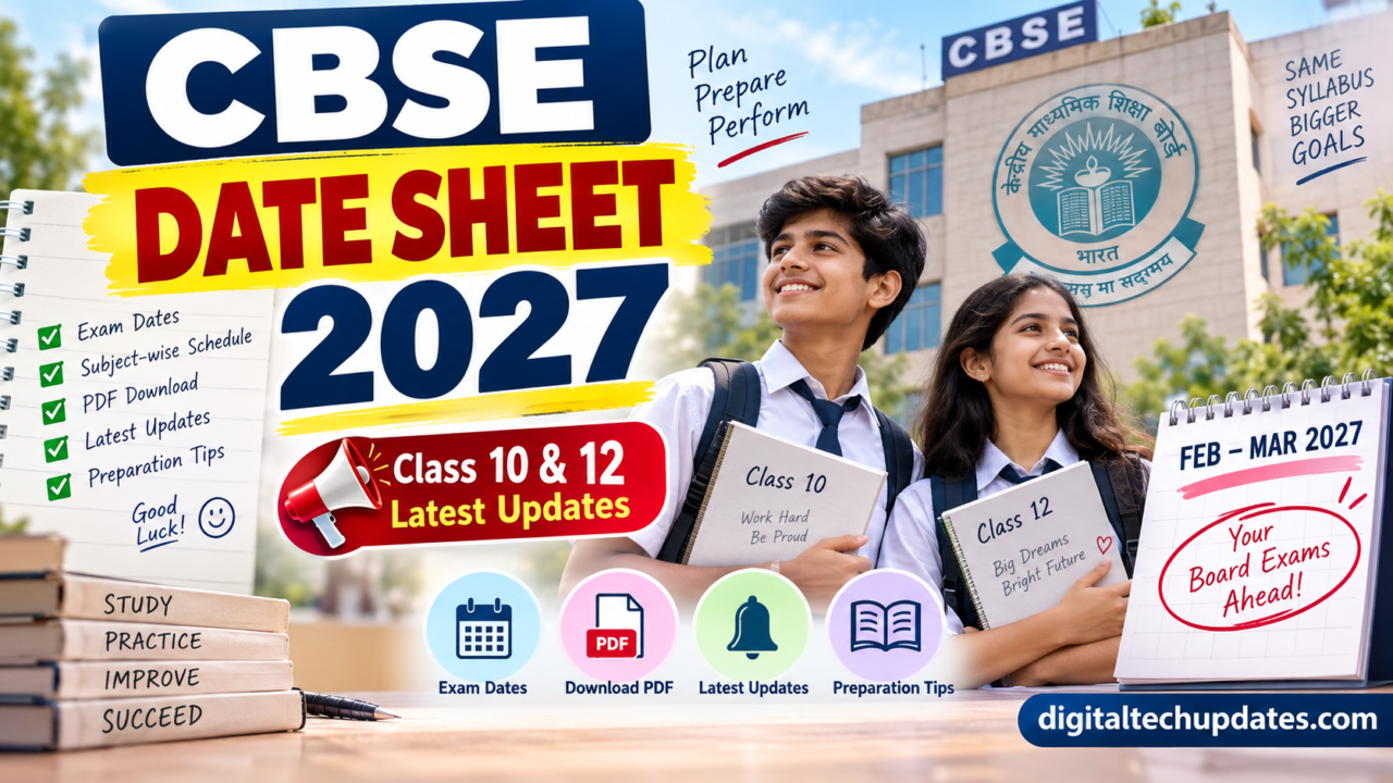 CBSE Date Sheet 2027 for Class 10 and 12 board exams