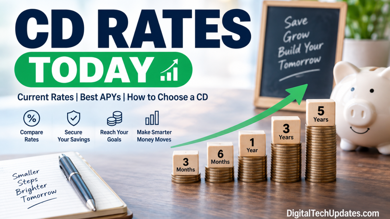 CD rates today showing current CD APYs, savings terms, and rising investment returns