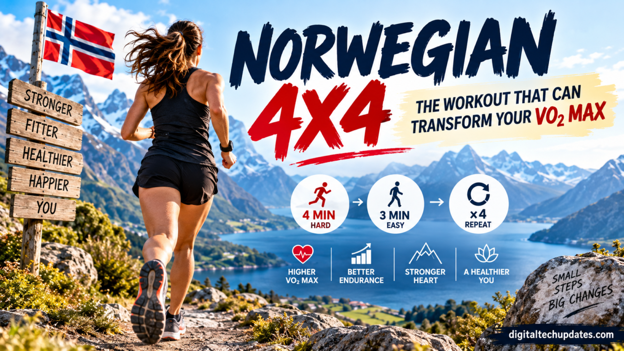 Norwegian 4x4 workout for improving VO₂ max and cardiovascular fitness
