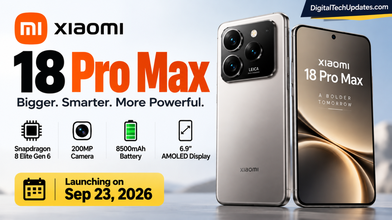 Xiaomi 18 Pro Max with expected specifications, 200MP camera, 8500mAh battery and AMOLED display