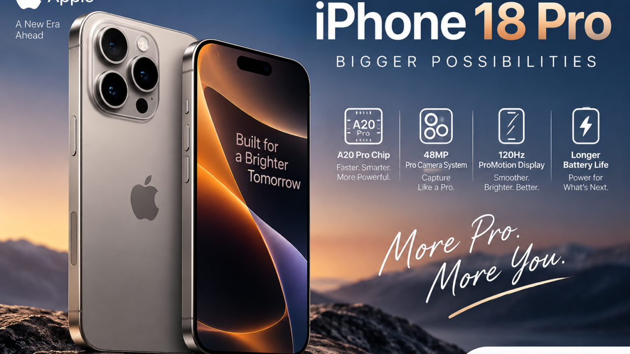 iPhone 18 Pro with A20 Pro chip, 48MP camera and ProMotion display