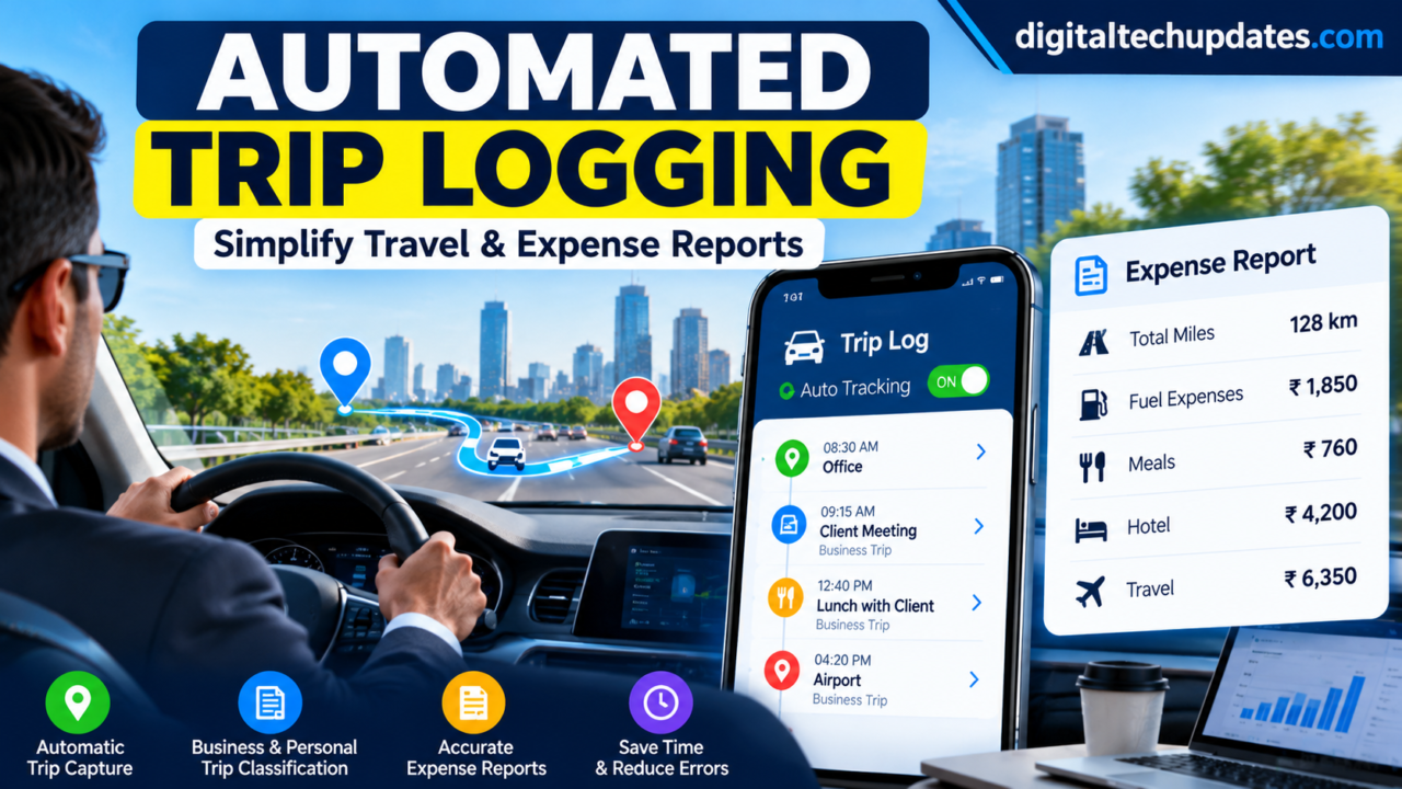 Automated trip logging app for business travel tracking and expense reporting