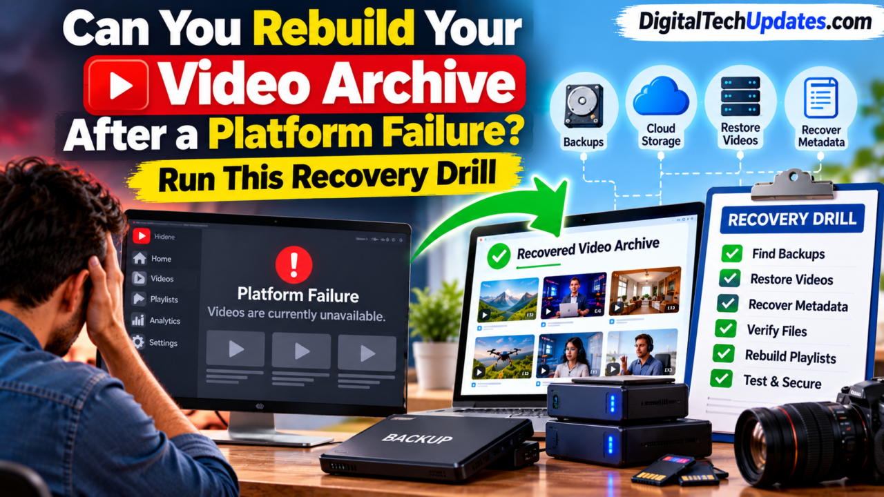 How to rebuild a video archive after platform failure using backups and a recovery drill.