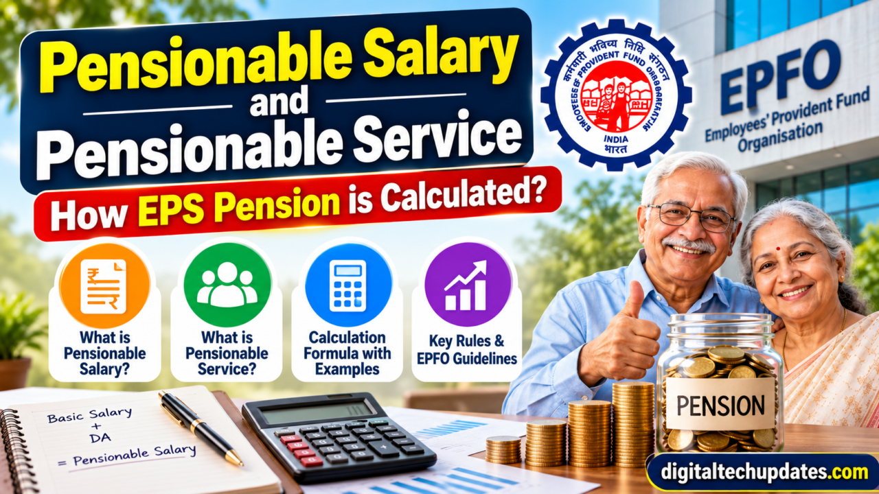 Pensionable salary and pensionable service for EPS pension calculation