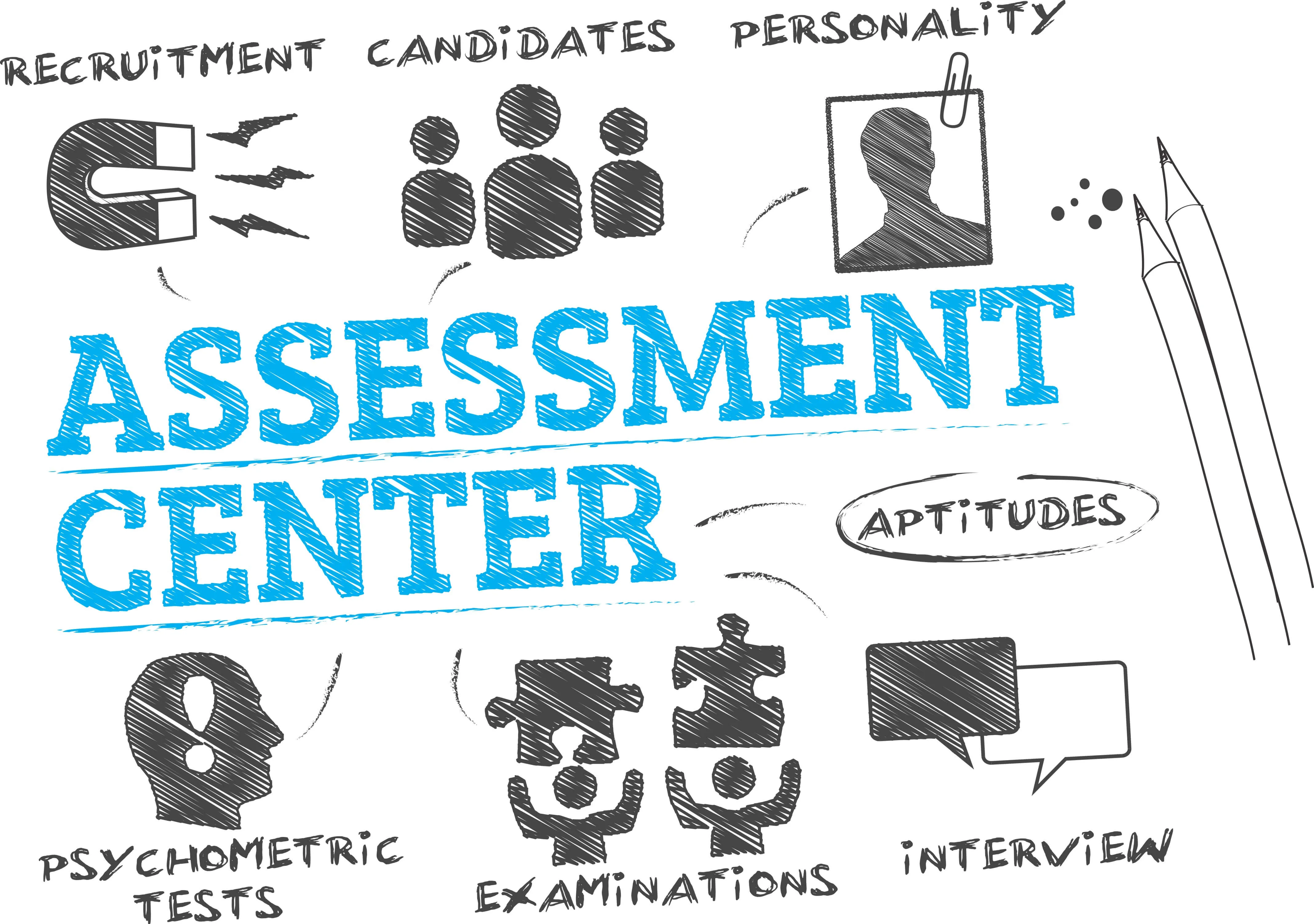 Group of professionals participating in an assessment center activity