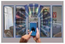 Family using smart devices in a modern smart home