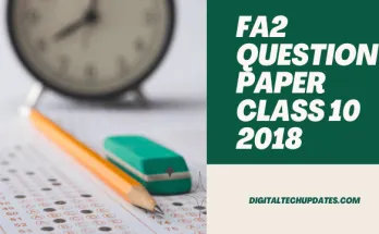 Fa2 Question Paper Class 10 2018 for Effective Exam Preparation