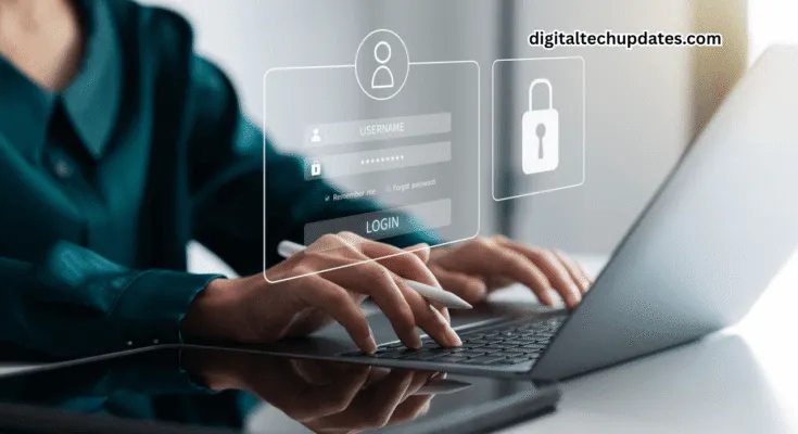 Small business owner using cybersecurity tools to prevent data breaches in 2025