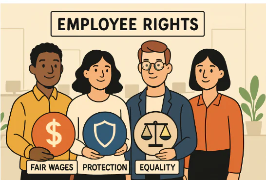 Employee rights in today’s workplace including fair treatment, safety, and legal protections