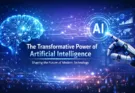 Artificial Intelligence transforming modern technology with digital brain and futuristic interface