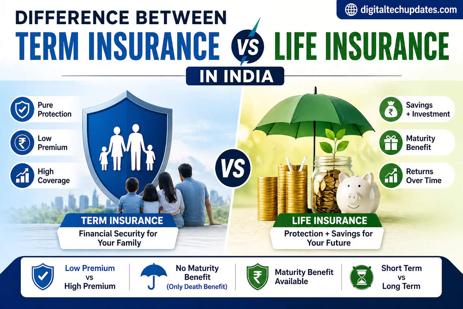 Difference Between Term Insurance and Life Insurance in India