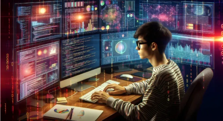 A digital visualization showing the transition from complex big data networks to clear smart insights for everyday life.