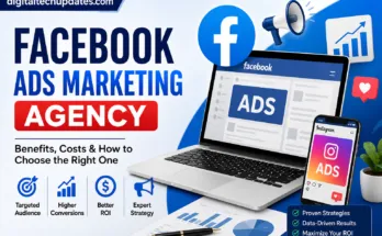 Facebook Ads Marketing Agency featured image showing Facebook and Instagram advertising, campaign optimization, ROI growth, and digital marketing strategy.