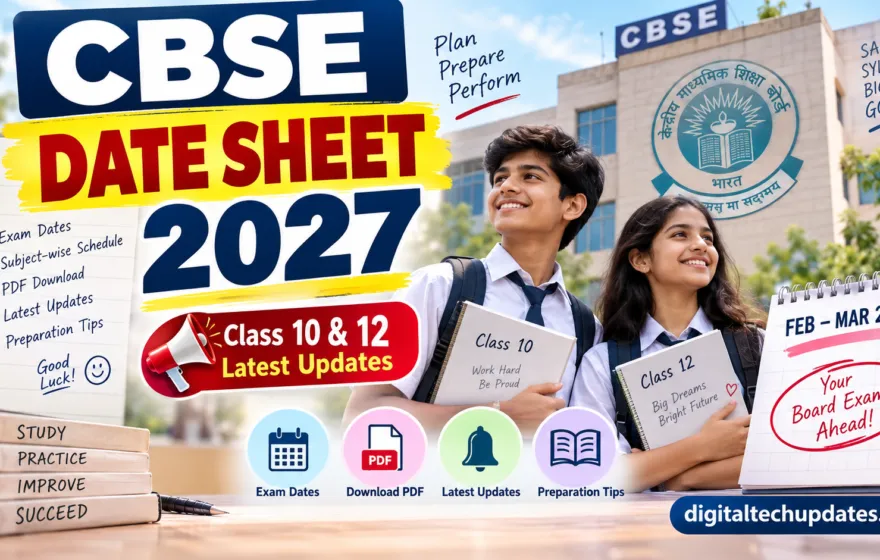 CBSE Date Sheet 2027: Class 10 & 12 Exam Dates, PDF Download and Latest Updates