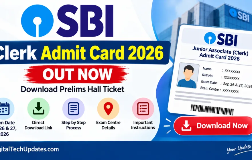 SBI Clerk Admit Card 2026 OUT: Download Prelims Hall Ticket, Exam Date & Direct Link